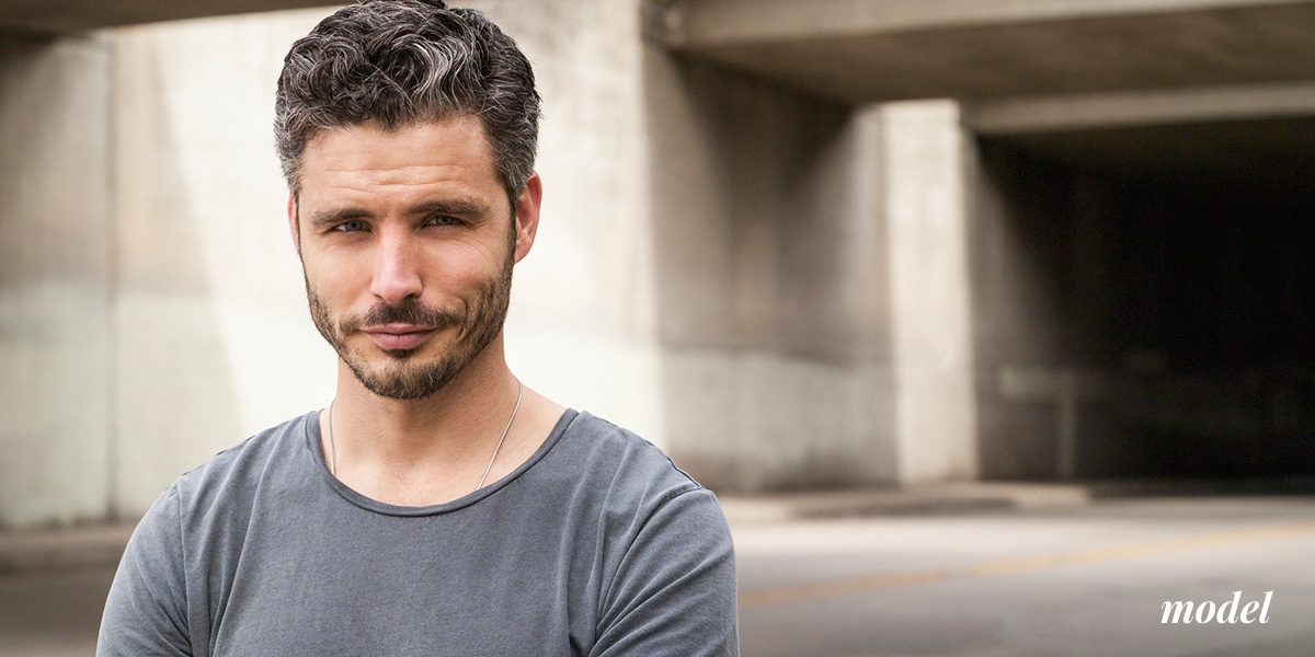 Middle Aged Fit Male With Gray Shirt